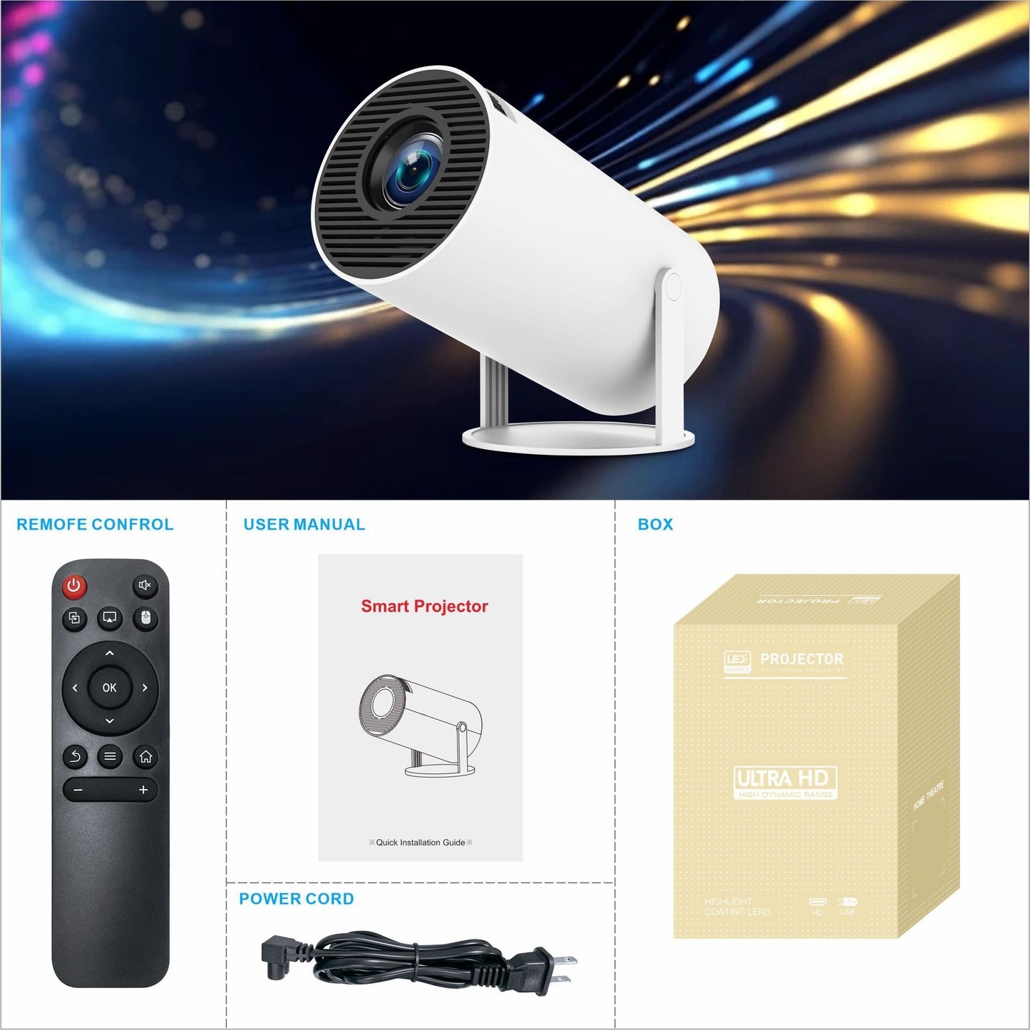 Vidéo Projecteur HY300 Pro – Cinéma à la Maison, Partout avec Vous