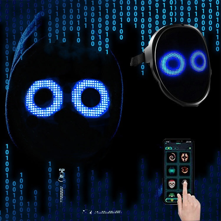 Masque Lumineux LED Multicolore – Effet Visage Changeant pour Soirées & Halloween