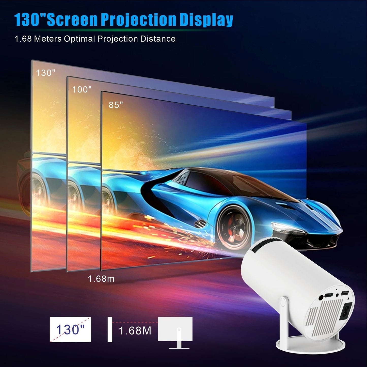 Vidéo Projecteur HY300 Pro – Cinéma à la Maison, Partout avec Vous