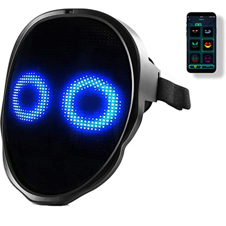 Masque Lumineux LED Multicolore – Effet Visage Changeant pour Soirées & Halloween